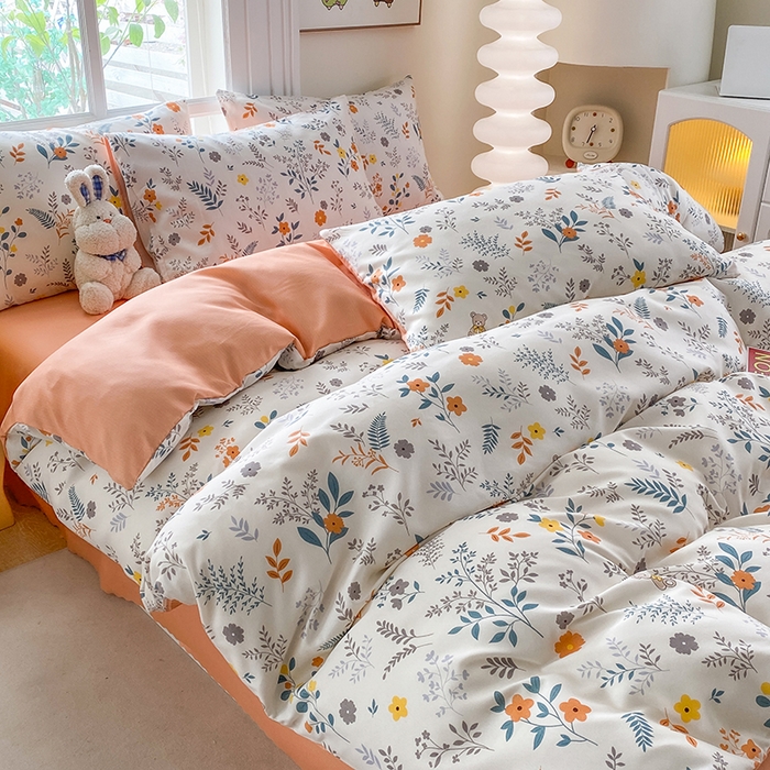 91家纺网 家纺一手货源 找家纺 友承家纺 2025新款芦荟棉亲肤四件套 仙草