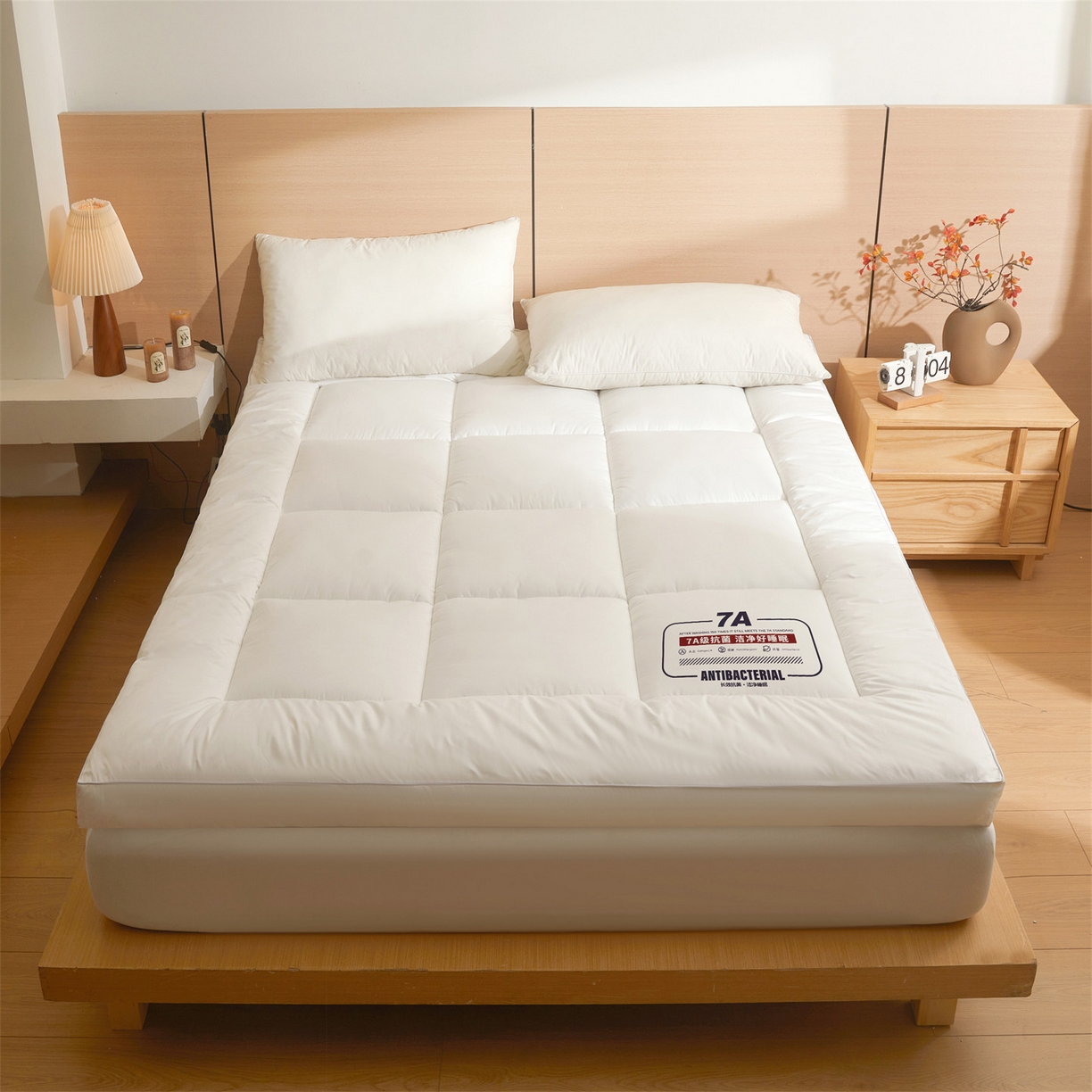 91家纺网 家纺一手货源 找家纺 招财星2店仓储 2025新款酒店床垫学生宿舍单人床褥超厚榻榻米垫子不塌陷带质检报告买家秀 7A抗菌床垫-珍珠白