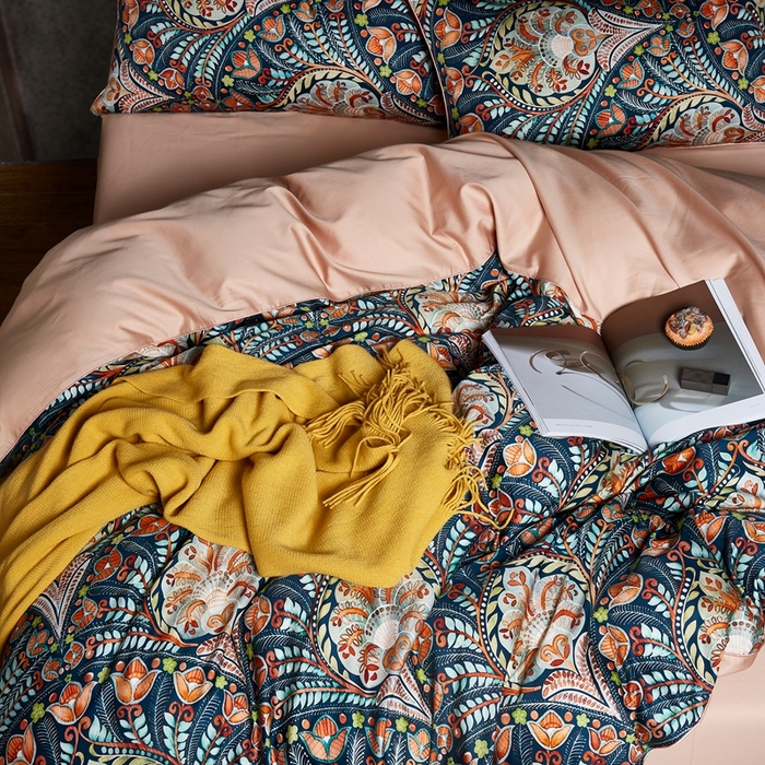 91家纺网 家纺一手货源 找家纺 优然居家纺 2025新款60支数码印花麻绳款四件套 华尔兹