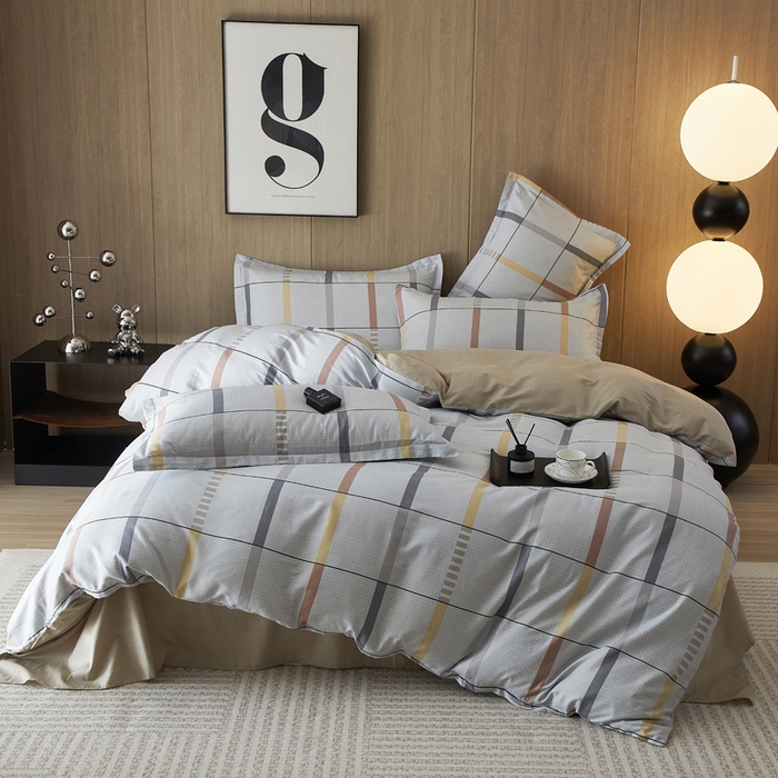 91家纺网 家纺一手货源 找家纺 合纵跨境工厂 2025新款40支纯棉跨境外贸JIT一件代发TEMU亚马逊希音包过核价-全棉印花四件套  依贝-灰