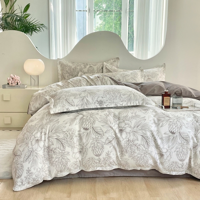 91家纺网 家纺一手货源 找家纺 合纵跨境工厂 2025新款40支纯棉跨境外贸JIT一件代发TEMU亚马逊希音包过核价-全棉印花四件套  素色