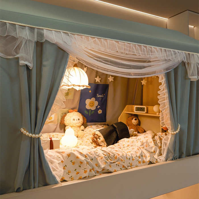 91家纺网 家纺一手货源 找家纺 （总）飞轮海蚊帐 2025新款雪尼尔花边款遮光学生蚊帐-XF-2