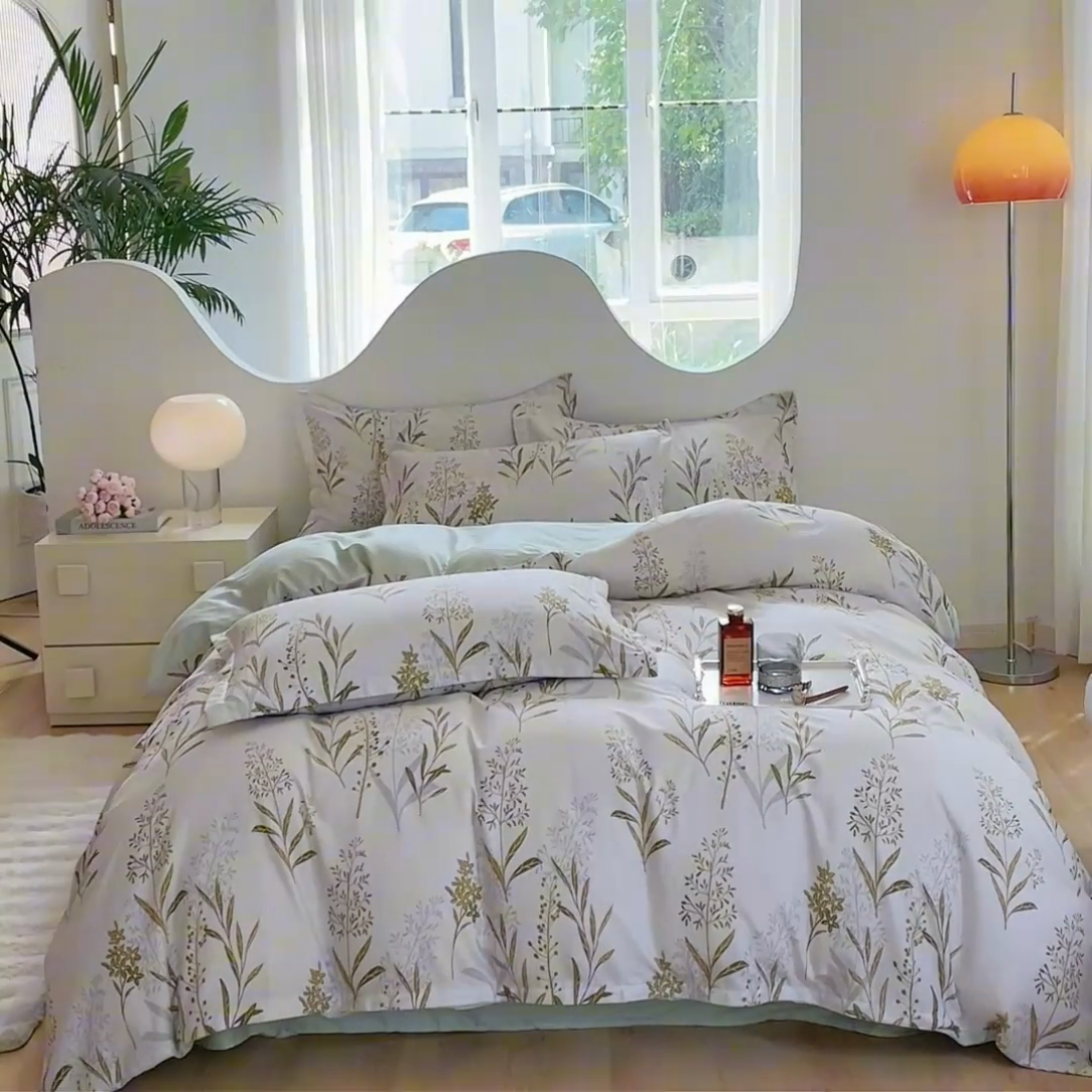 91家纺网 家纺一手货源 找家纺 合纵跨境工厂 2025新款40支纯棉跨境外贸JIT一件代发TEMU亚马逊希音包过核价-全棉印花四件套  森中草木