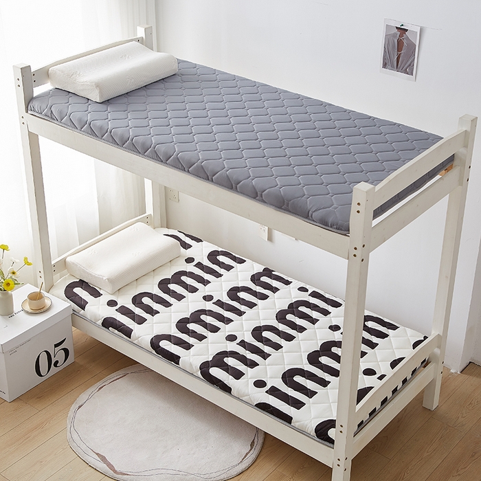 91家纺网 家纺一手货源 找家纺 暖季家纺 2025新款磨毛印花亲肤学生床垫 高级灰