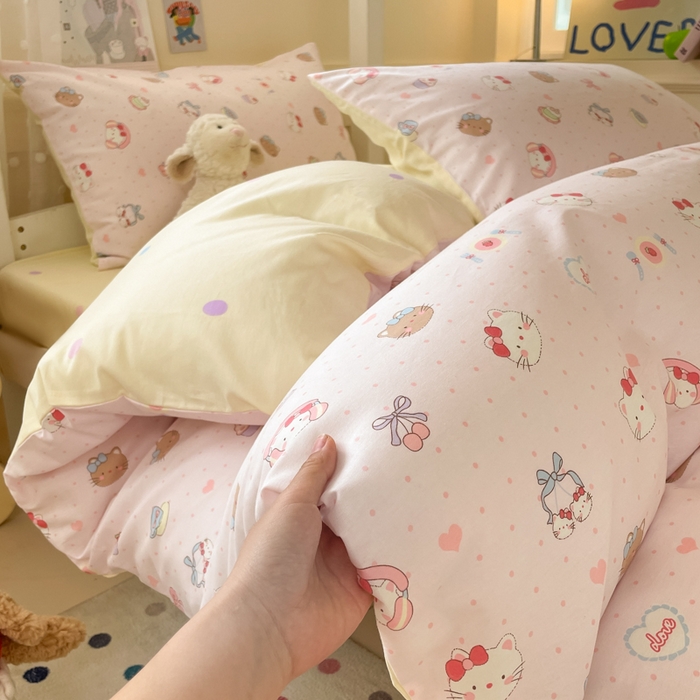 91家纺网 家纺一手货源 找家纺 （总）吉象家纺 2025新款12868高支密全棉印花学生季三件套