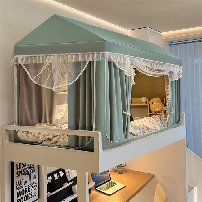 91家纺网 家纺一手货源 找家纺 （总）飞轮海蚊帐 2025新款雪尼尔花边款遮光学生蚊帐-XF-2