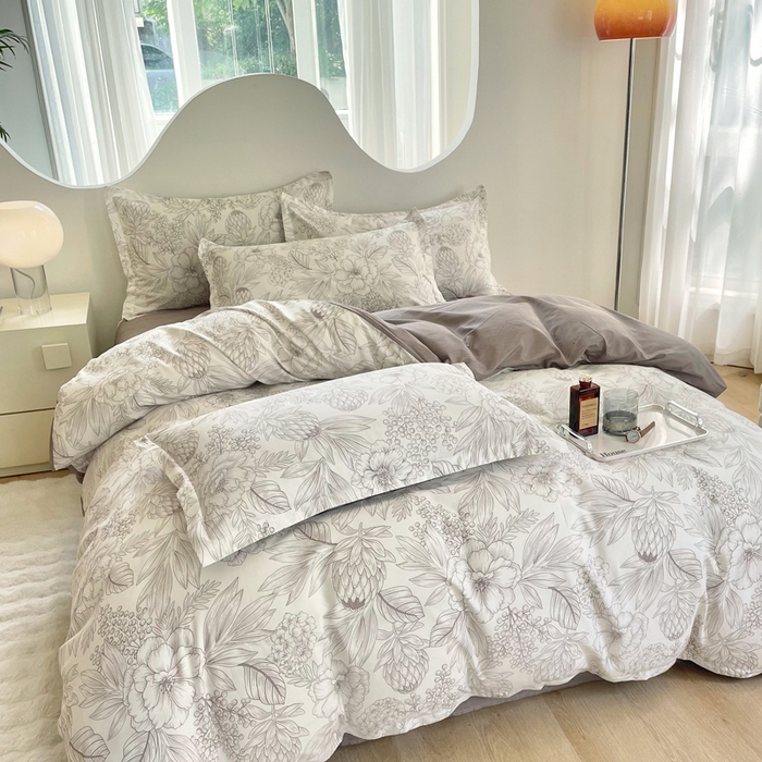 91家纺网 家纺一手货源 找家纺 合纵跨境工厂 2025新款40支纯棉跨境外贸JIT一件代发TEMU亚马逊希音包过核价-全棉印花四件套  素色