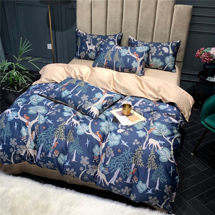 91家纺网 家纺一手货源 找家纺 优然居家纺 2025新款60支数码印花麻绳款四件套 洛兰