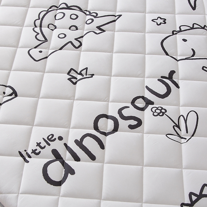 91家纺网 家纺一手货源 找家纺 暖季家纺 2025新款磨毛印花亲肤学生床垫 素描恐龙