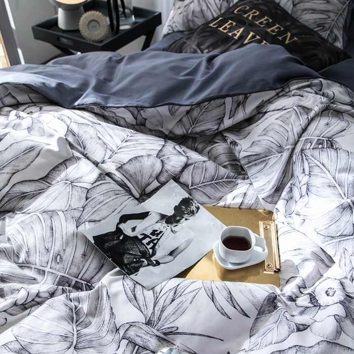 91家纺网 家纺一手货源 找家纺 优然居家纺 2025新款60支数码印花麻绳款四件套 丛林灰