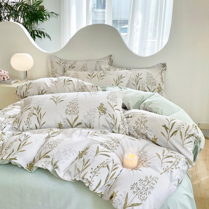 91家纺网 家纺一手货源 找家纺 合纵跨境工厂 2025新款40支纯棉跨境外贸JIT一件代发TEMU亚马逊希音包过核价-全棉印花四件套  森中草木