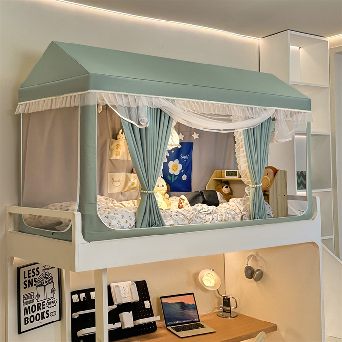 91家纺网 家纺一手货源 找家纺 （总）飞轮海蚊帐 2025新款雪尼尔花边款遮光学生蚊帐-XF-2