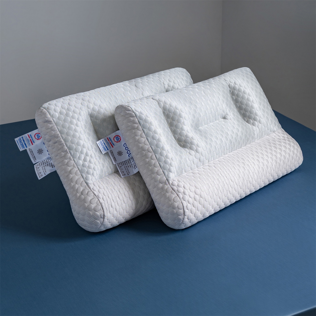 91家纺网 家纺一手货源 找家纺 （总）多品家纺 2025新款抗菌舒适冰豆豆枕芯冰丝凉感透气枕芯护颈椎助眠枕