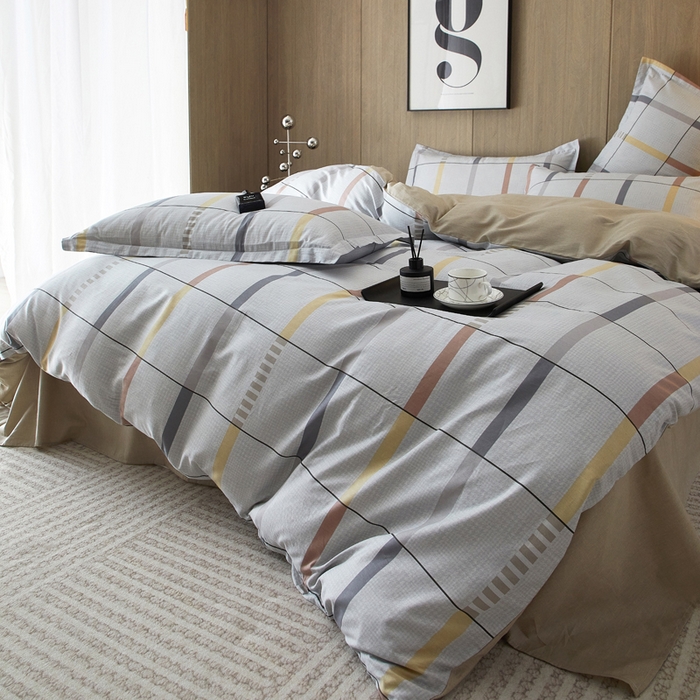 91家纺网 家纺一手货源 找家纺 合纵跨境工厂 2025新款40支纯棉跨境外贸JIT一件代发TEMU亚马逊希音包过核价-全棉印花四件套  依贝-灰