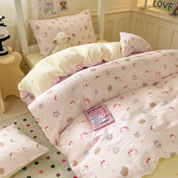 91家纺网 家纺一手货源 找家纺 （总）吉象家纺 2025新款12868高支密全棉印花学生季三件套