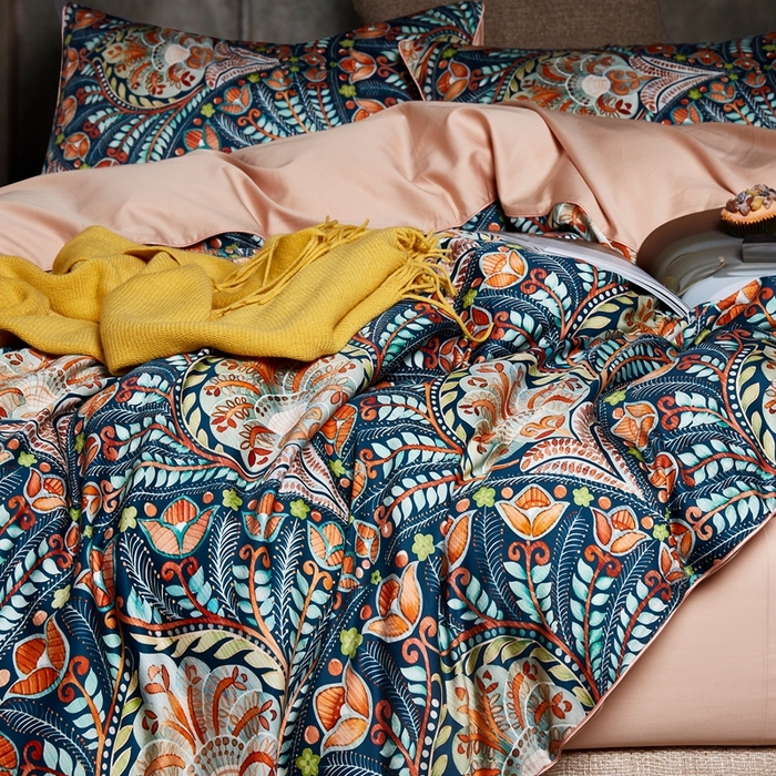 91家纺网 家纺一手货源 找家纺 优然居家纺 2025新款60支数码印花麻绳款四件套 华尔兹