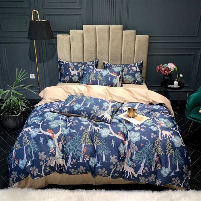 91家纺网 家纺一手货源 找家纺 优然居家纺 2025新款60支数码印花麻绳款四件套 洛兰