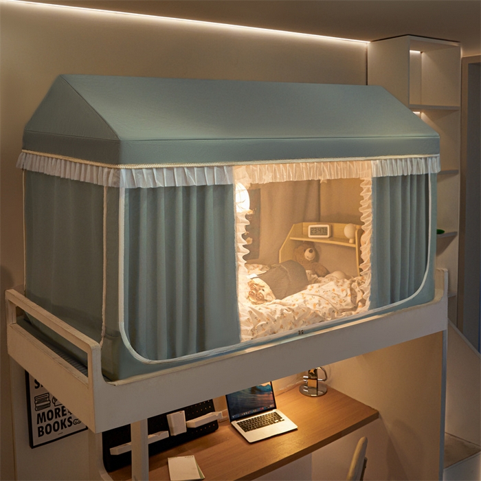 91家纺网 家纺一手货源 找家纺 （总）飞轮海蚊帐 2025新款雪尼尔花边款遮光学生蚊帐-XF-2