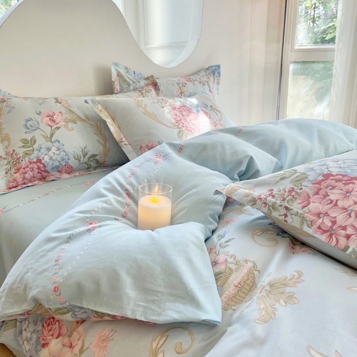 91家纺网 家纺一手货源 找家纺 合纵跨境工厂 2025新款40支纯棉跨境外贸JIT一件代发TEMU亚马逊希音包过核价-全棉印花四件套  罗浮花梦