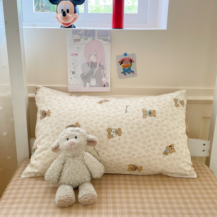 91家纺网 家纺一手货源 找家纺 吉象家纺 2025新款12868高支密全棉印花学生季三件套 小熊先生