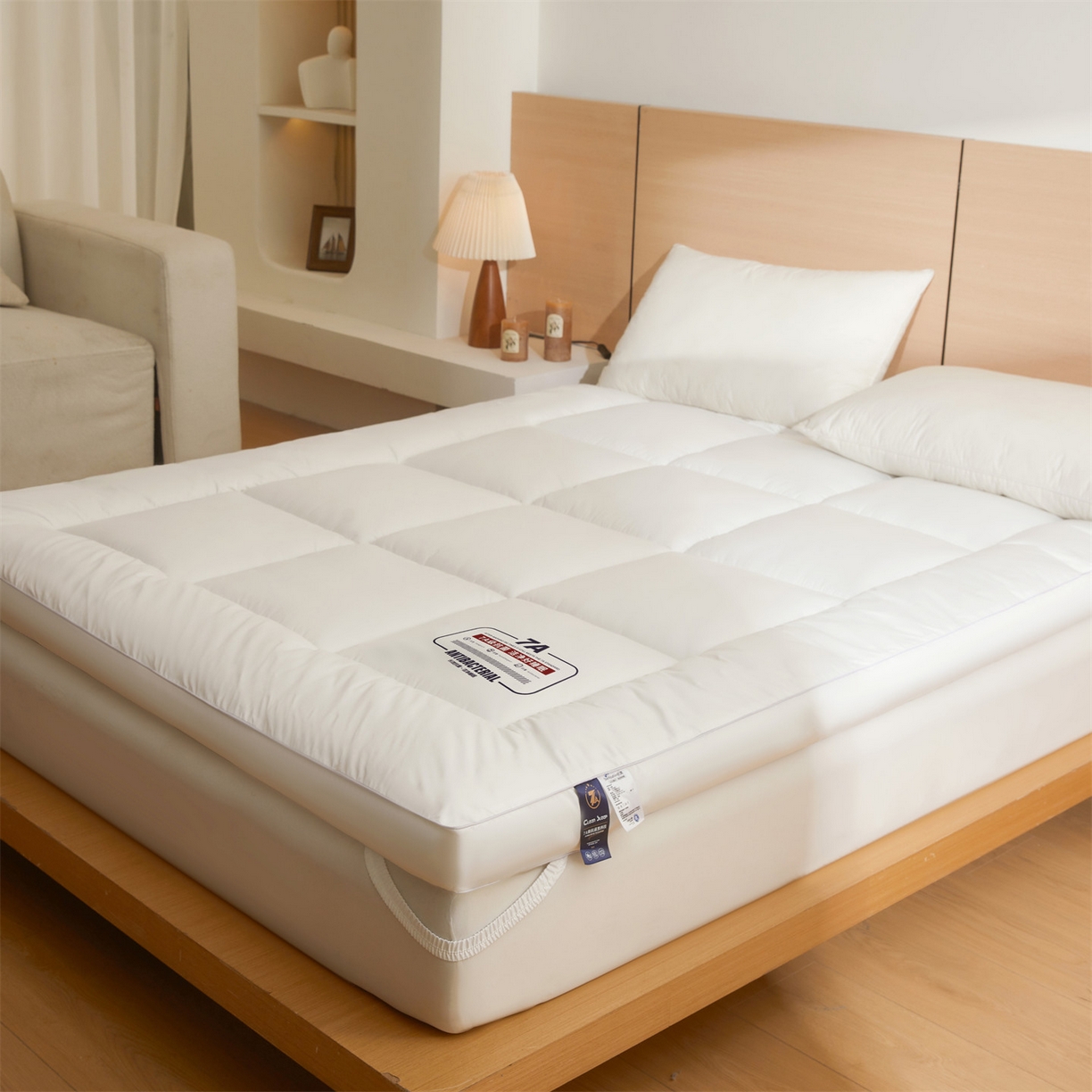 91家纺网 家纺一手货源 找家纺 招财星2店仓储 2025新款酒店床垫学生宿舍单人床褥超厚榻榻米垫子不塌陷带质检报告买家秀 7A抗菌床垫-珍珠白