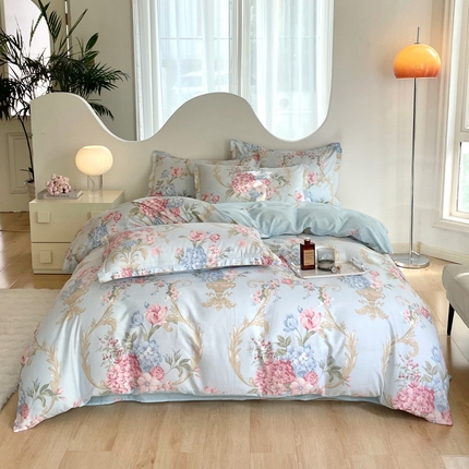 合纵跨境工厂 2025新款40支纯棉跨境外贸JIT一件代发TEMU亚马逊希音包过核价-全棉印花四件套  罗浮花梦