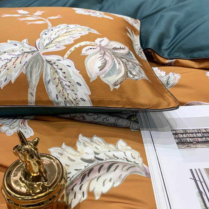 91家纺网 家纺一手货源 找家纺 优然居家纺 2025新款60支数码印花麻绳款四件套 雅致咖