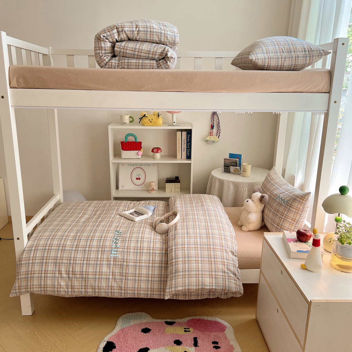 91家纺网 家纺一手货源 找家纺 丽涵家纺 2025新款色织水洗棉刺绣学生三件套 青春