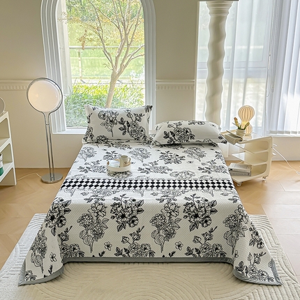 梦精灵 2025新款经典款牛奶绒多功能盖毯床盖 直角-凡尔赛花园