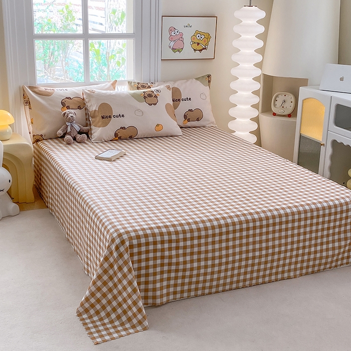 91家纺网 家纺一手货源 找家纺 友承家纺 2025新款芦荟棉亲肤四件套 萌萌