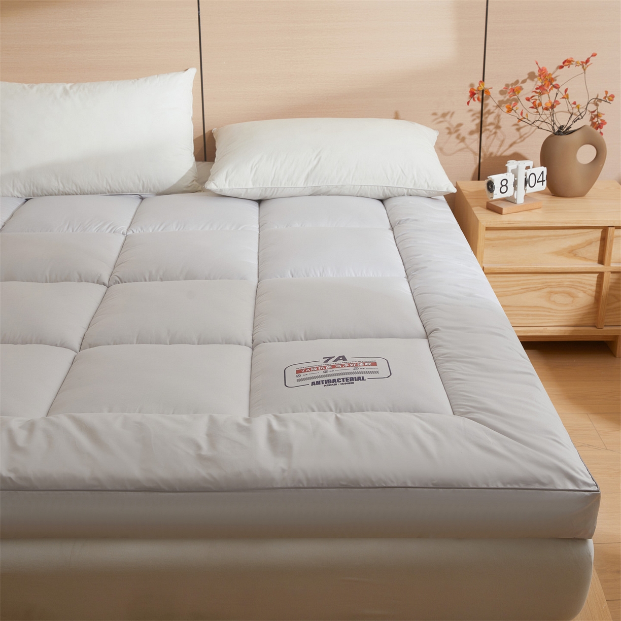 91家纺网 家纺一手货源 找家纺 招财星2店仓储 2025新款酒店床垫学生宿舍单人床褥超厚榻榻米垫子不塌陷带质检报告买家秀 7A抗菌床垫-星辰灰