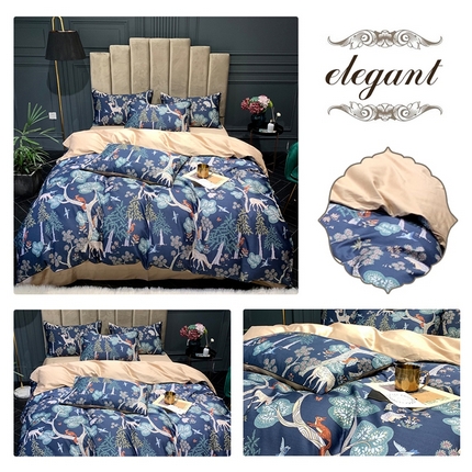 优然居家纺 2025新款60支数码印花麻绳款四件套 洛兰