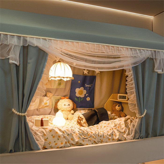 91家纺网 家纺一手货源 找家纺 （总）飞轮海蚊帐 2025新款雪尼尔花边款遮光学生蚊帐-XF-2