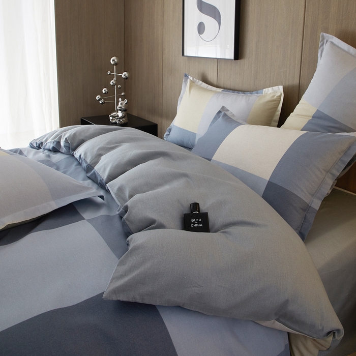 91家纺网 家纺一手货源 找家纺 合纵跨境工厂 2025新款40支纯棉跨境外贸JIT一件代发TEMU亚马逊希音包过核价-全棉印花四件套  布洛尼-灰