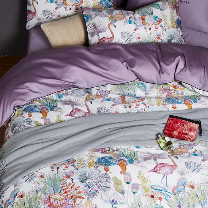 91家纺网 家纺一手货源 找家纺 优然居家纺 2025新款60支数码印花麻绳款四件套 爱丽丝