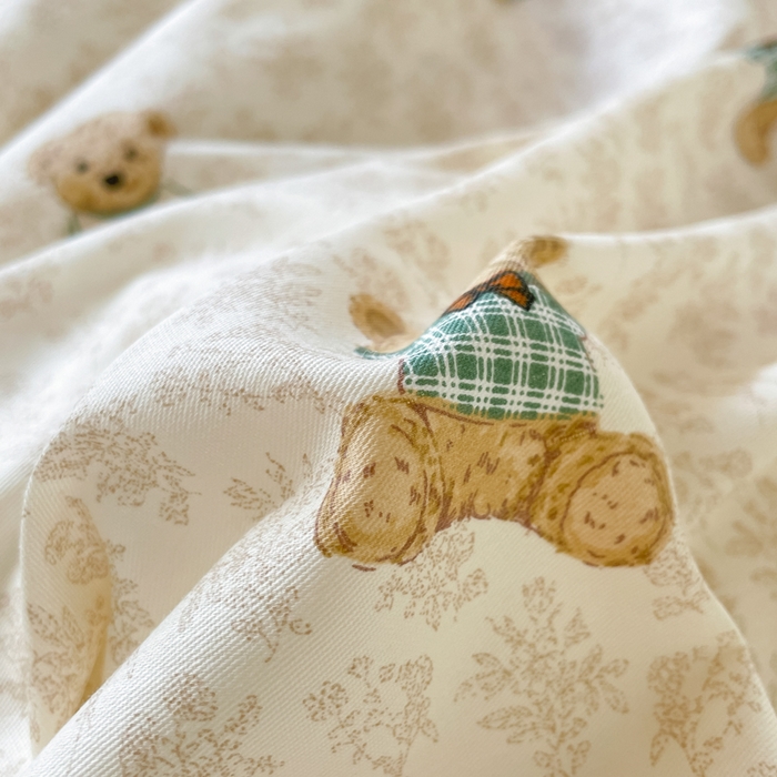 91家纺网 家纺一手货源 找家纺 吉象家纺 2025新款12868高支密全棉印花学生季三件套 小熊先生