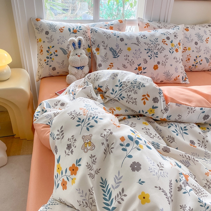 91家纺网 家纺一手货源 找家纺 友承家纺 2025新款芦荟棉亲肤四件套 仙草