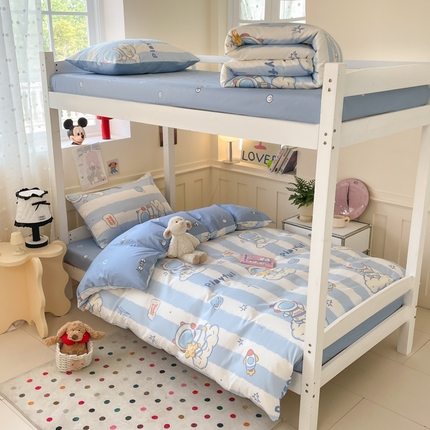 吉象家纺 2025新款12868高支密全棉印花学生季三件套 遨游星际