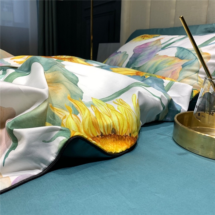 91家纺网 家纺一手货源 找家纺 优然居家纺 2025新款60支数码印花麻绳款四件套 向阳