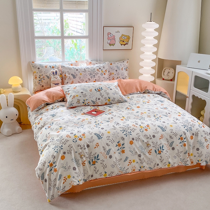 91家纺网 家纺一手货源 找家纺 友承家纺 2025新款芦荟棉亲肤四件套 仙草