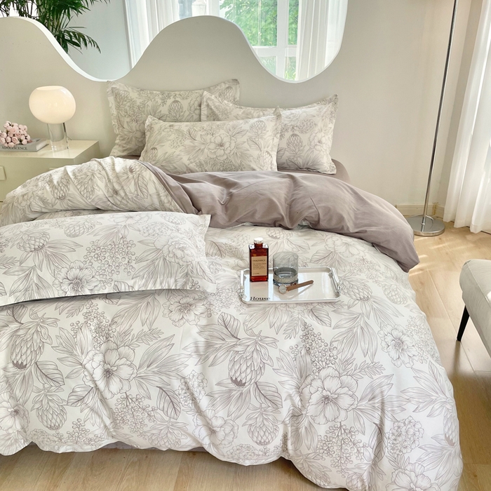 91家纺网 家纺一手货源 找家纺 合纵跨境工厂 2025新款40支纯棉跨境外贸JIT一件代发TEMU亚马逊希音包过核价-全棉印花四件套  素色