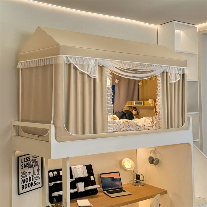 91家纺网 家纺一手货源 找家纺 飞轮海蚊帐 2025新款雪尼尔花边款遮光学生蚊帐-XF-2 XF-2香槟