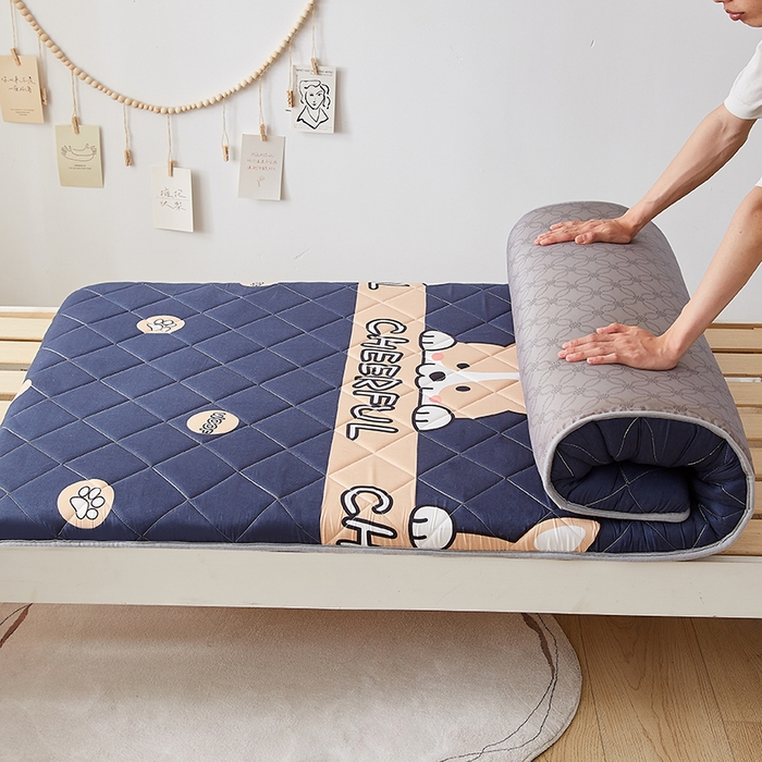 91家纺网 家纺一手货源 找家纺 暖季家纺 2025新款磨毛印花亲肤学生床垫 柯基