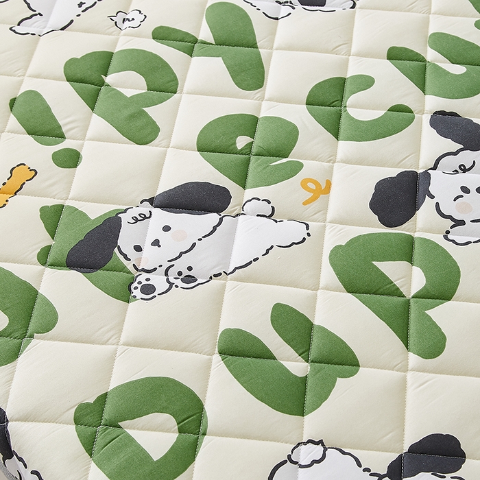 91家纺网 家纺一手货源 找家纺 暖季家纺 2025新款磨毛印花亲肤学生床垫 快乐萌犬