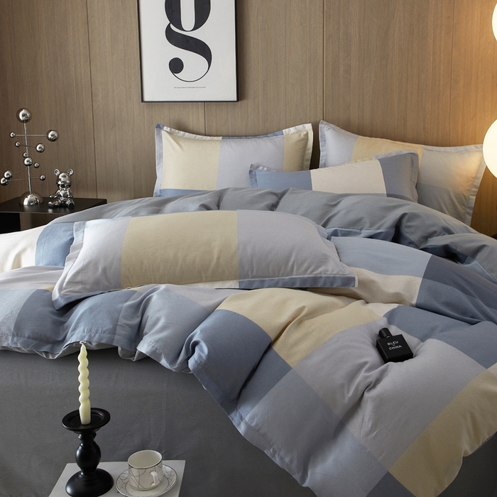 91家纺网 家纺一手货源 找家纺 合纵跨境工厂 2025新款40支纯棉跨境外贸JIT一件代发TEMU亚马逊希音包过核价-全棉印花四件套  布洛尼-灰