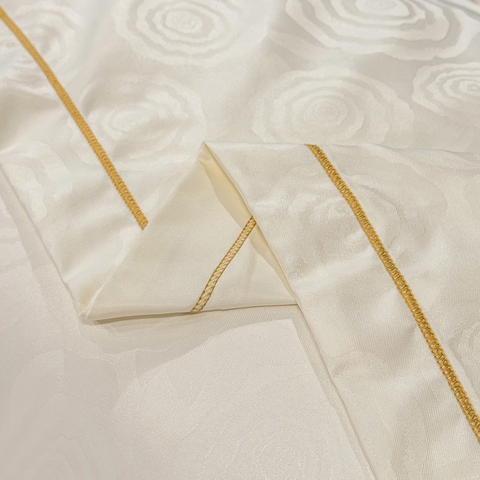 91家纺网 家纺一手货源 找家纺 世爵 2025新款水洗天丝提花锦缎四件套 溶月白