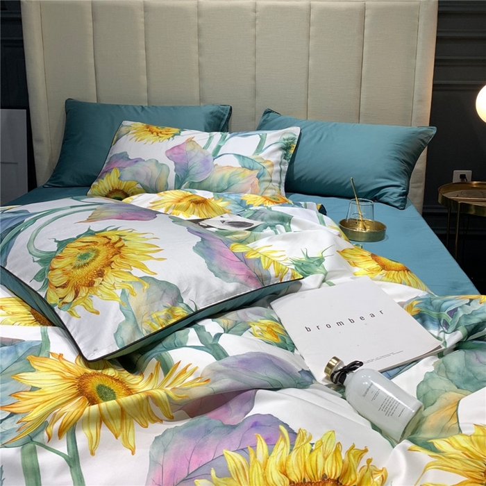 91家纺网 家纺一手货源 找家纺 优然居家纺 2025新款60支数码印花麻绳款四件套 向阳