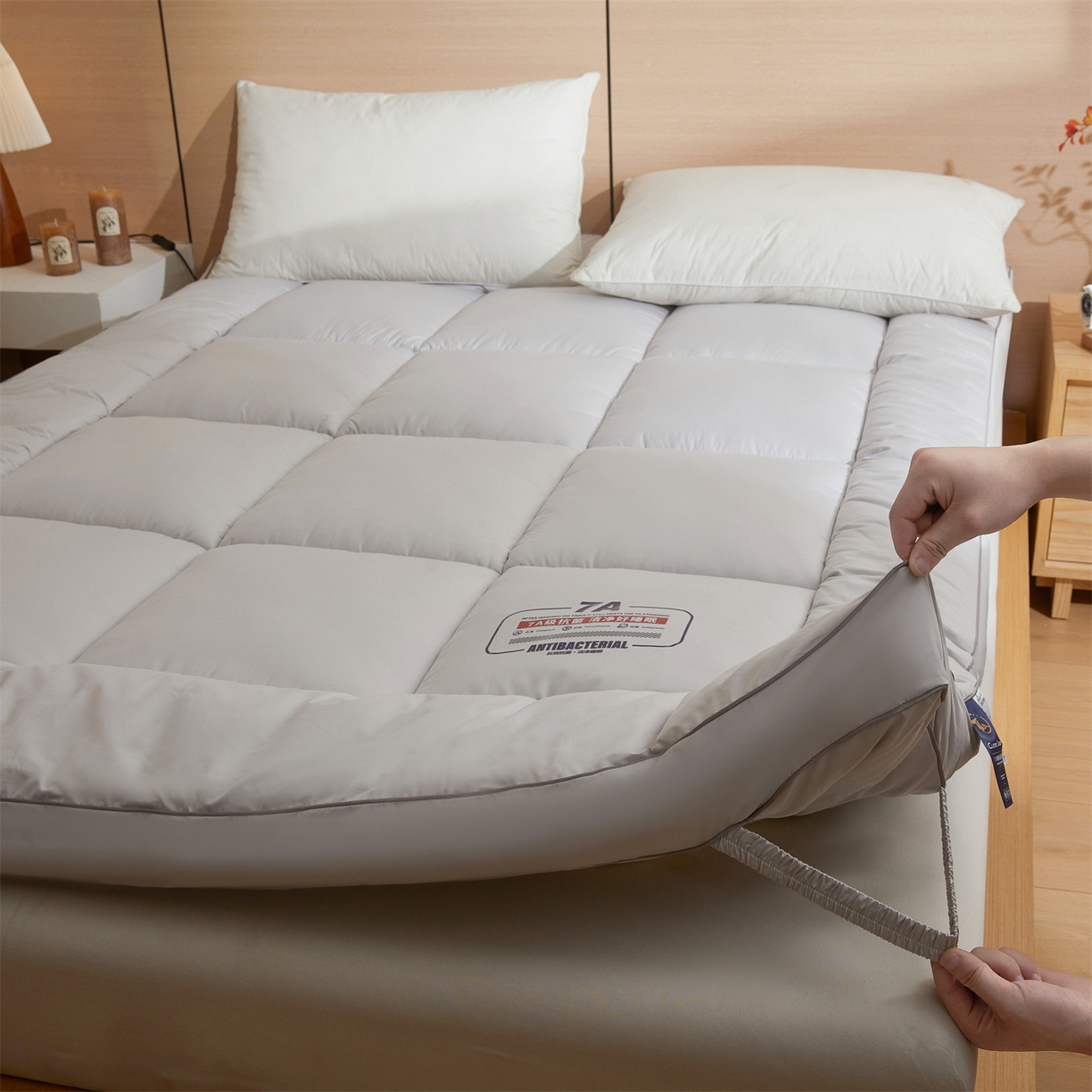 91家纺网 家纺一手货源 找家纺 招财星2店仓储 2025新款酒店床垫学生宿舍单人床褥超厚榻榻米垫子不塌陷带质检报告买家秀 7A抗菌床垫-星辰灰