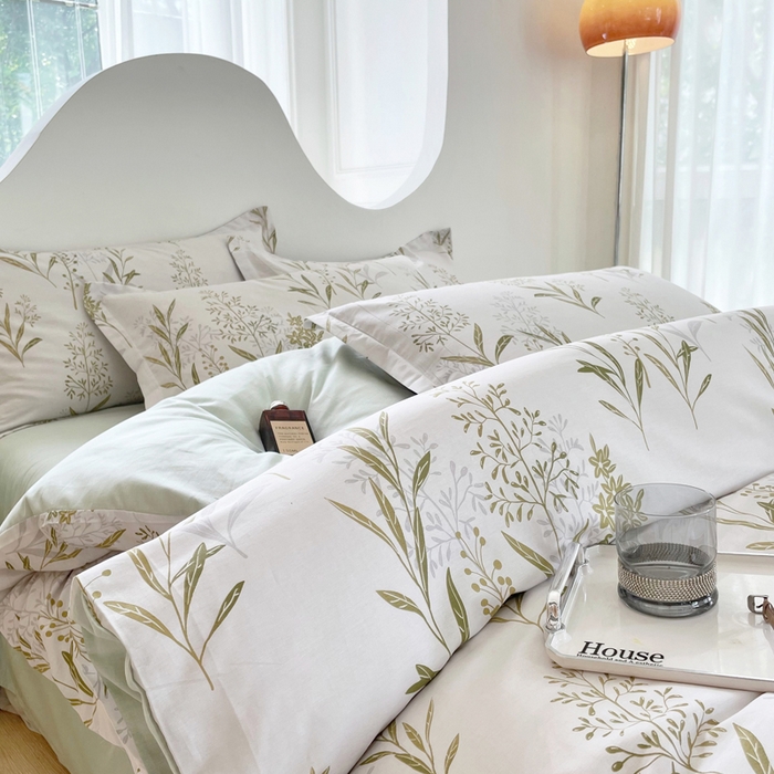 91家纺网 家纺一手货源 找家纺 合纵跨境工厂 2025新款40支纯棉跨境外贸JIT一件代发TEMU亚马逊希音包过核价-全棉印花四件套  森中草木