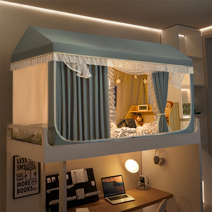 91家纺网 家纺一手货源 找家纺 （总）飞轮海蚊帐 2025新款雪尼尔花边款遮光学生蚊帐-XF-2